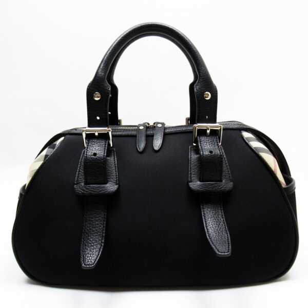 w0010a Burberry Jacquard Leather Handbag Black