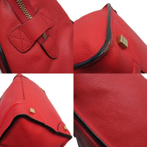 w0033a 6 c Celine Luggage Mini Shopper Handbag Leather Red