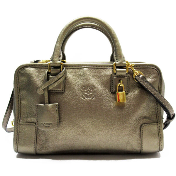 w0048a Loewe Amazona Leather Crossbody Shoulder Bag Bronze