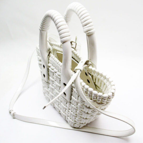 w0092a 1 Balenciaga Enamel Bistro XXS Bag White