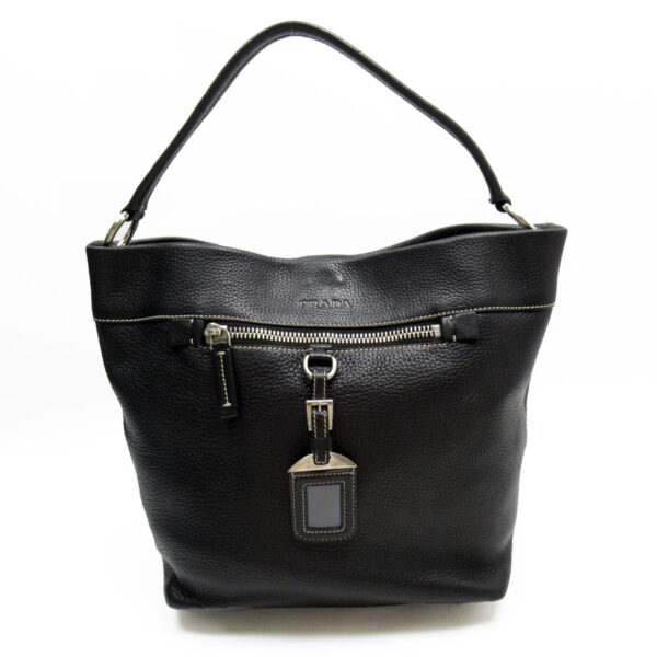 w0105a Prada Shoulder Bag Leather Black