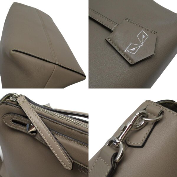 w0112a 6 c Fendi Visible Shoulder Bag Leather Greige