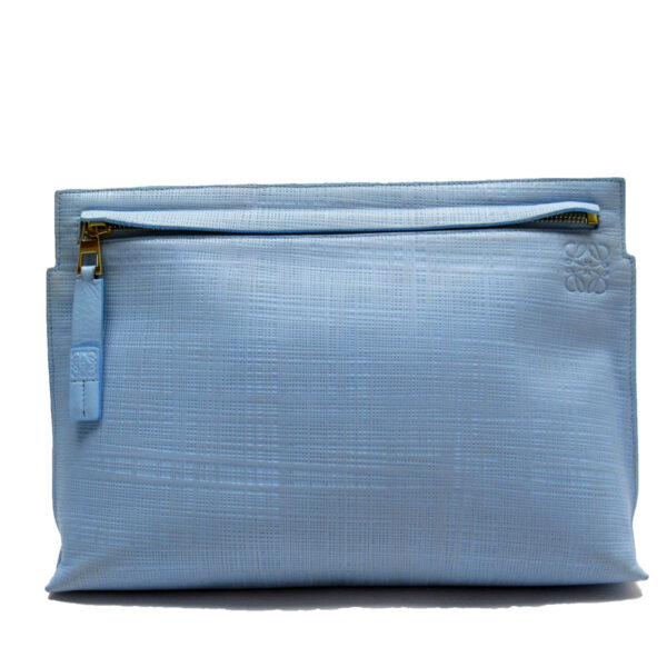 w0232a Loewe Anagram Leather Pouch Blue