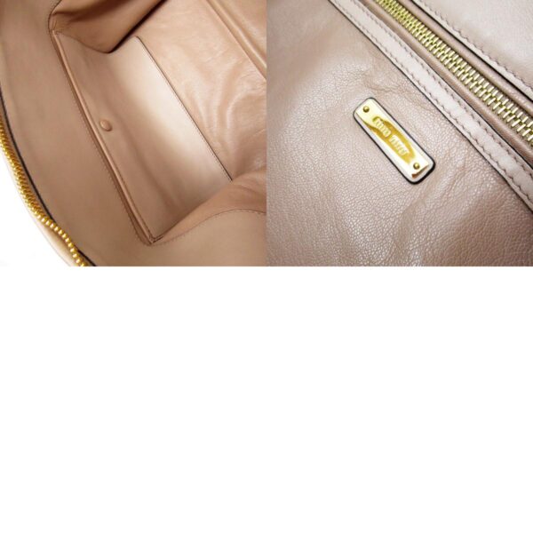 w0328a 11 c Miu Miu Shoulder Bag Leather Pink Beige