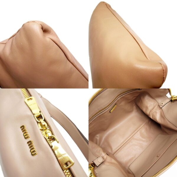 w0328a 6 c Miu Miu Shoulder Bag Leather Pink Beige