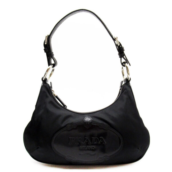 w0331a Prada Shoulder Bag Nylon Leather Black