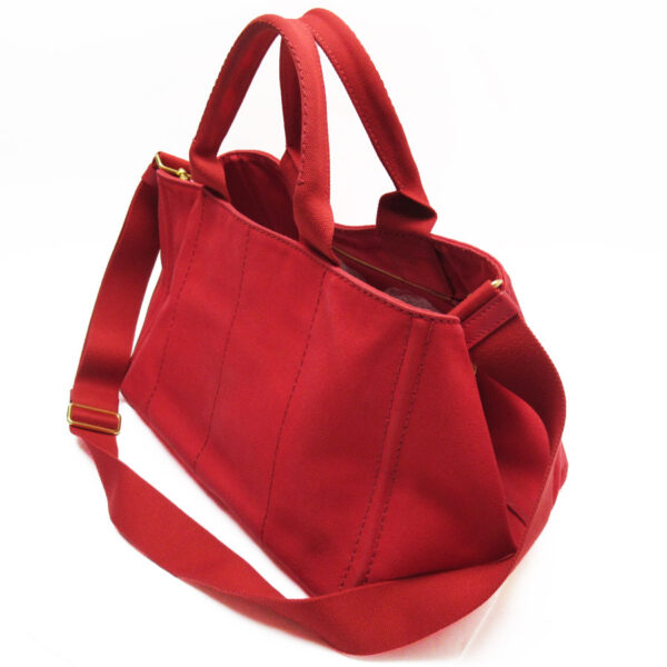 w0332f 1 Prada Tote Bag Canapa Canvas Red