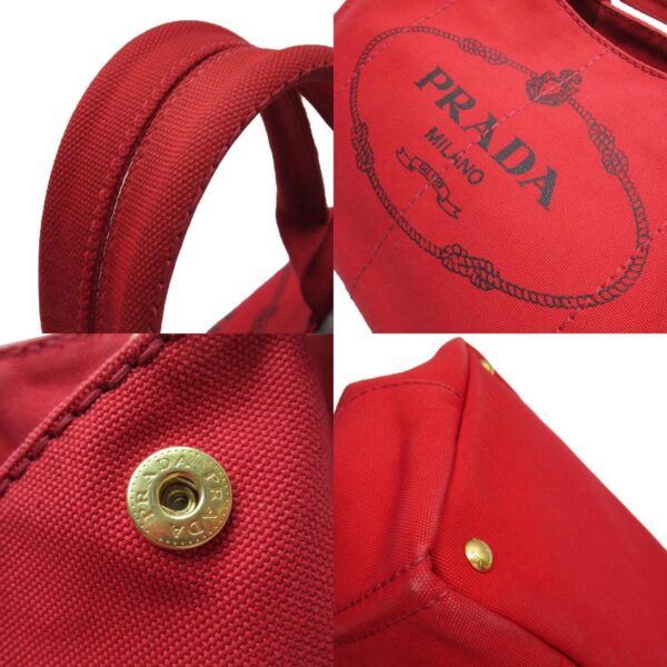 w0332f 2 c Prada Tote Bag Canapa Canvas Red