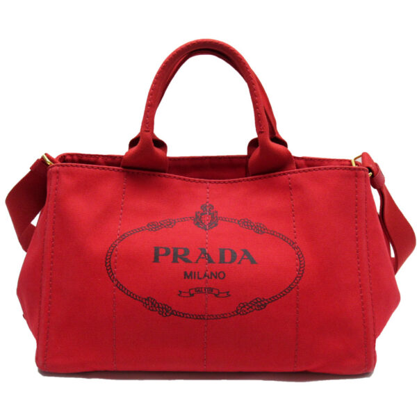 w0332f Prada Tote Bag Canapa Canvas Red