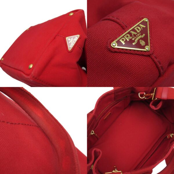 w0332f 6 c Prada Tote Bag Canapa Canvas Red