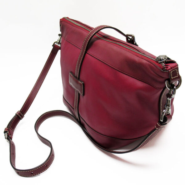 w0361g 1 Loewe Anagram Leather Shoulder Bag Bordeaux Brown