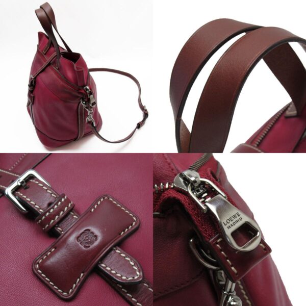 w0361g 2 c Loewe Anagram Leather Shoulder Bag Bordeaux Brown