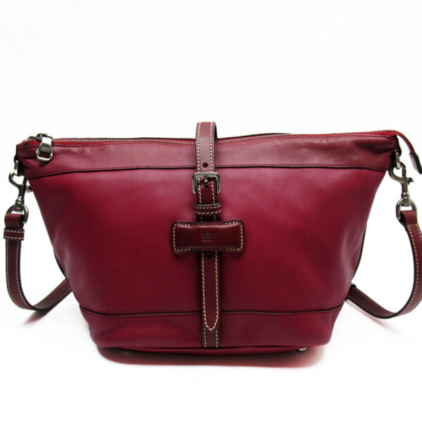 w0361g Loewe Anagram Leather Shoulder Bag Bordeaux Brown