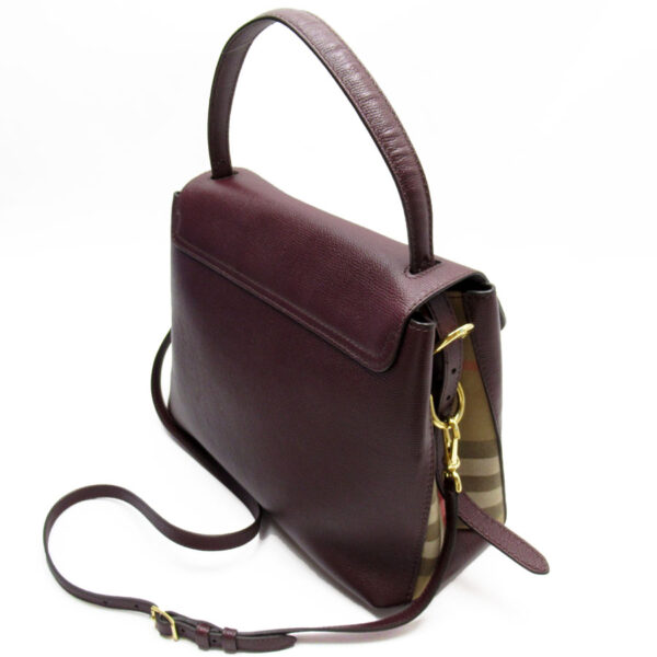 w0363a 1 Burberry Canvas Leather Shoulder Bag Burgundy