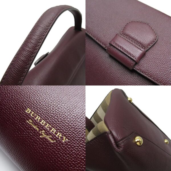 w0363a 2 c Burberry Canvas Leather Shoulder Bag Burgundy