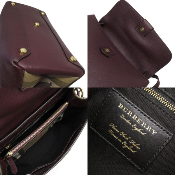 w0363a 6 c Burberry Canvas Leather Shoulder Bag Burgundy