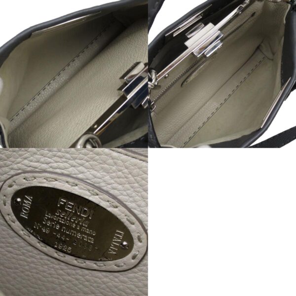 w0364a 10 c Fendi Peekaboo Shoulder Bag Leather Gray