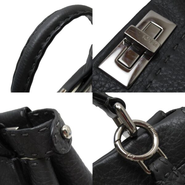 w0364a 2 c Fendi Peekaboo Shoulder Bag Leather Gray