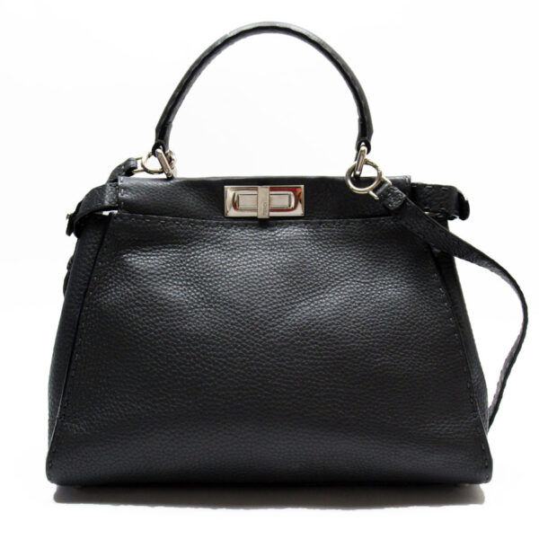 w0364a Fendi Peekaboo Shoulder Bag Leather Gray