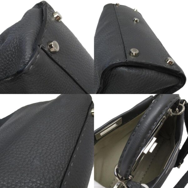 w0364a 6 c Fendi Peekaboo Shoulder Bag Leather Gray