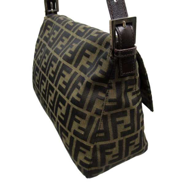 w0382i 1 Fendi Mamma Bucket Shoulder Bag Zucca Canvas Brown