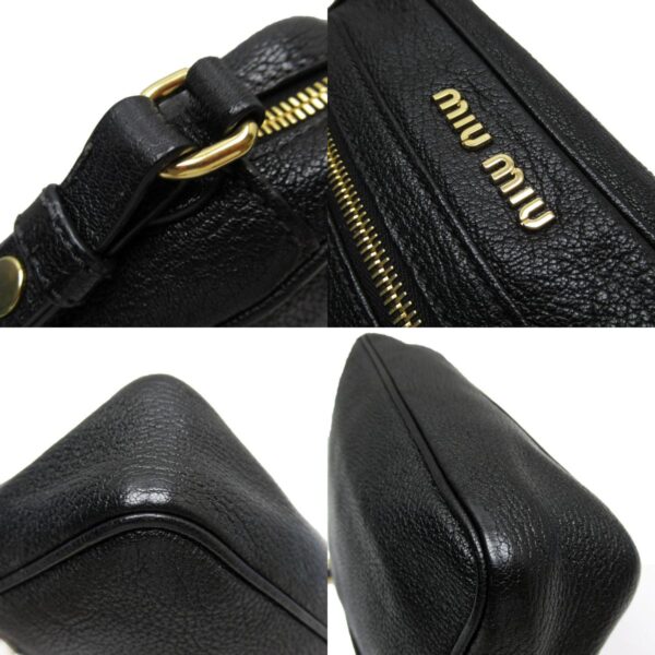 w0444a 3 c Miu Miu Crossbody Shoulder Bag Leather Black