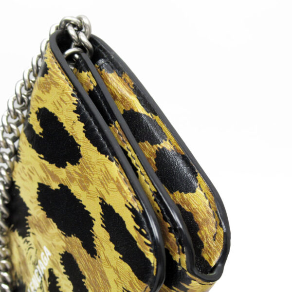 w0483g 2 Balenciaga Leopard Leather Crossbody Shoulder Bag Beige Black