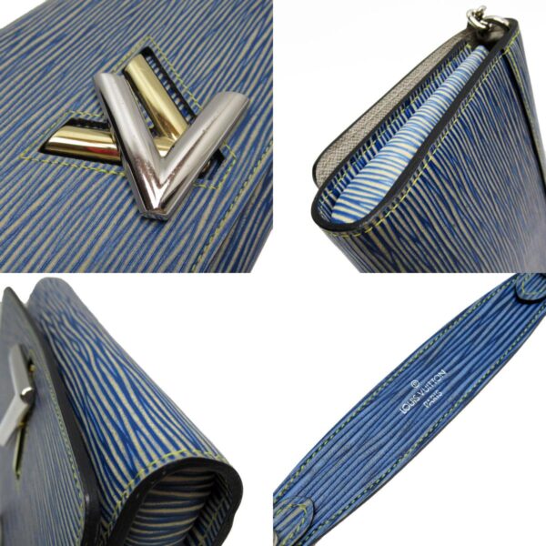 w0503j 2 c Louis Vuitton Portefeuille Twist Epi denim Chain Bag Blue