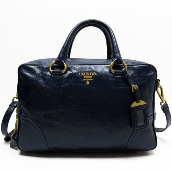 w0566a Prada Shoulder Bag Leather Blue