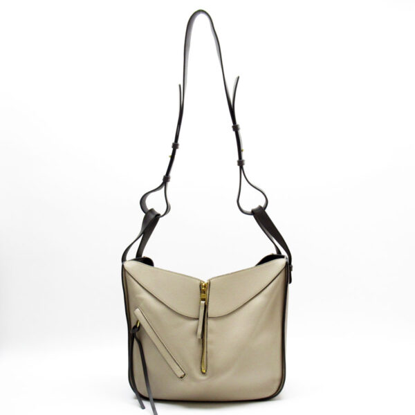 w0568a Loewe Hammock Leather Shoulder Bag Brown Beige Gray