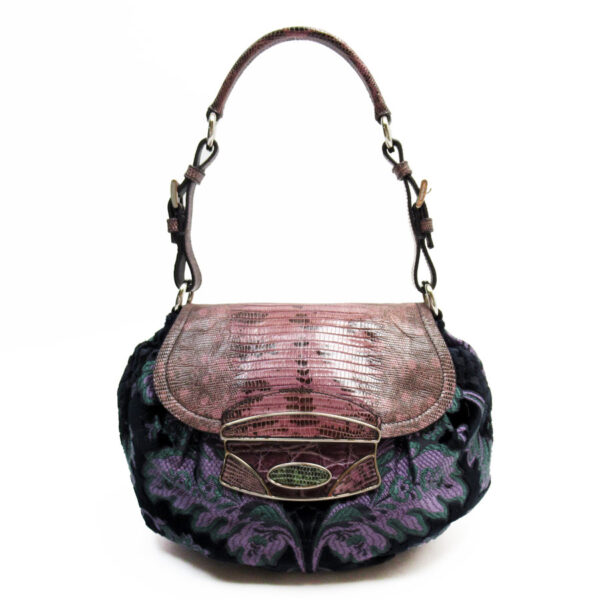 w0578a Prada Handbag Velor Purple