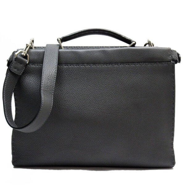 w0581g Fendi Peekaboo Fit Shoulder Bag Leather Gray