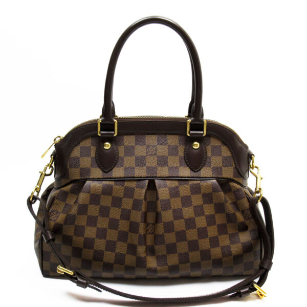 w0585a Louis Vuitton Trevi PM Damier Canvas Handbag Brown