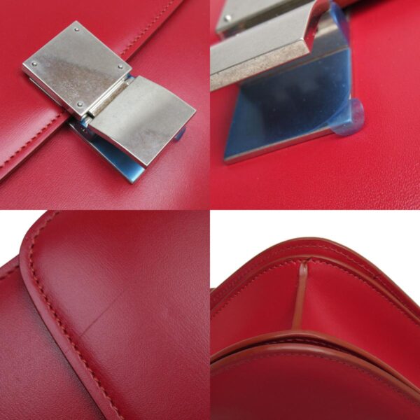 w0588a 2 c Celine Classic Box Crossbody Shoulder Bag Leather Red