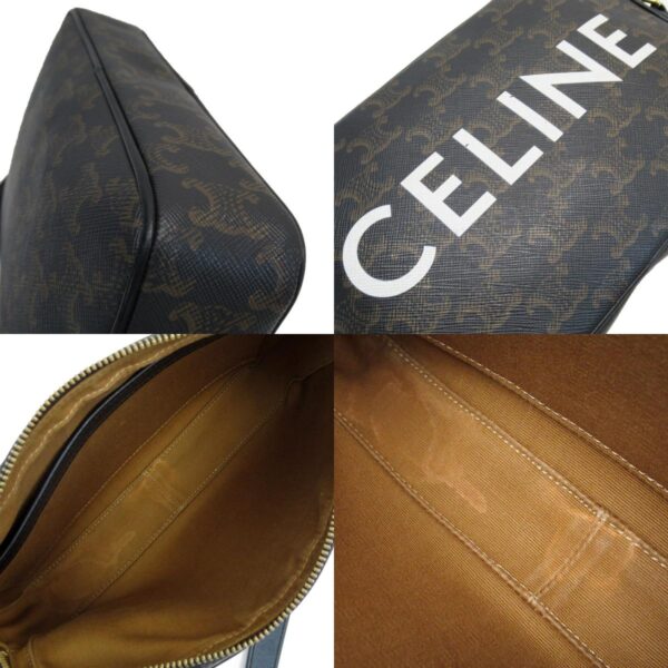 w0617a 7 c Celine Triomphe Messenger Bag Shoulder Bag Leather Black