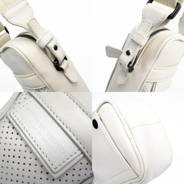 w0618a 3 c Bottega Veneta Leather Canvas Crossbody Shoulder Bag Ivory