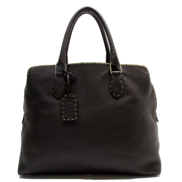 w0695a Fendi Selleria Handbag Leather Brown