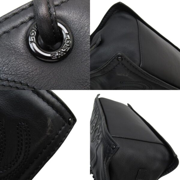 w0711a 6 c Loewe Leather Shoulder Bag Black