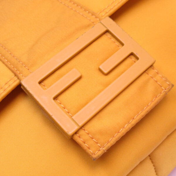 w0723a 2 Fendi Baguette Messenger Crossbody Shoulder Bag Nylon Yellow