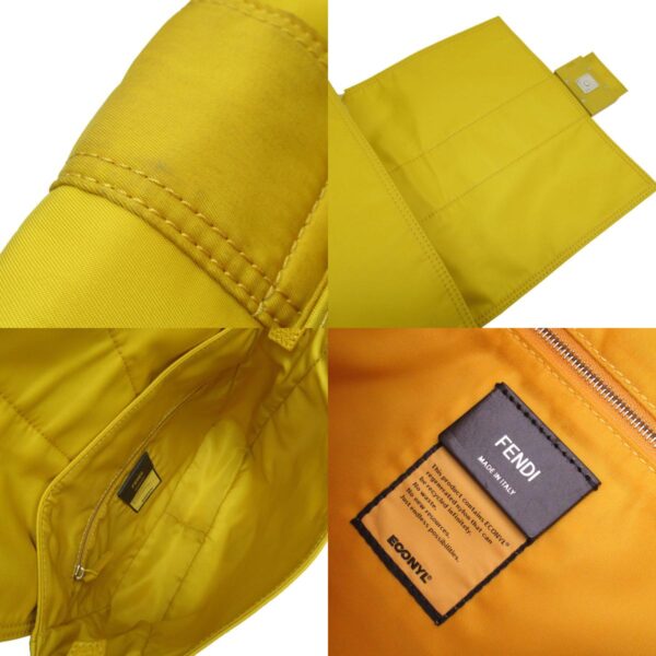 w0723a 7 c Fendi Baguette Messenger Crossbody Shoulder Bag Nylon Yellow