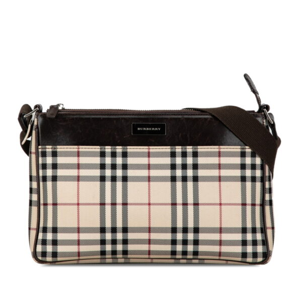 w436w985hkl3812l 1 Burberry Nova Check Crossbody Shoulder Bag Beige Brown