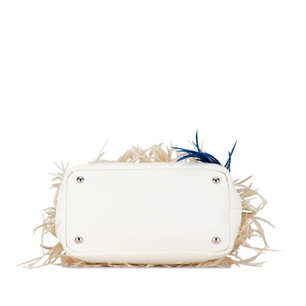 wxhp7kh267huh7st 4 Prada Canapa Fringe 2WAY Shoulder Bag White