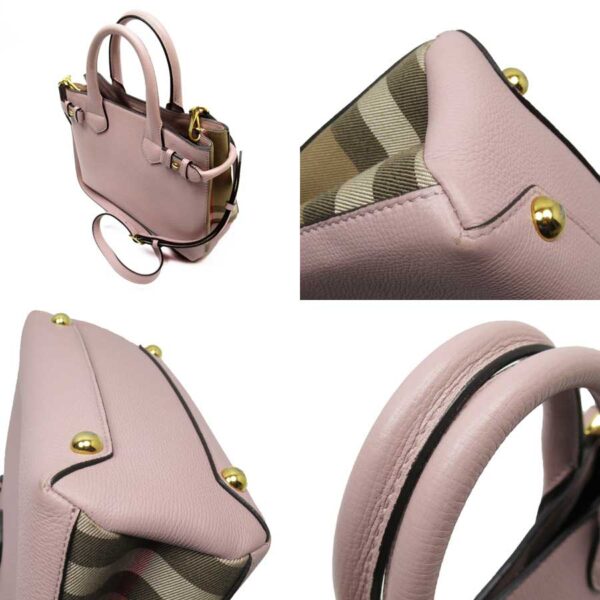 x3018 1 Burberry Nova Check Leather Crossbody 2Way Bag Pink