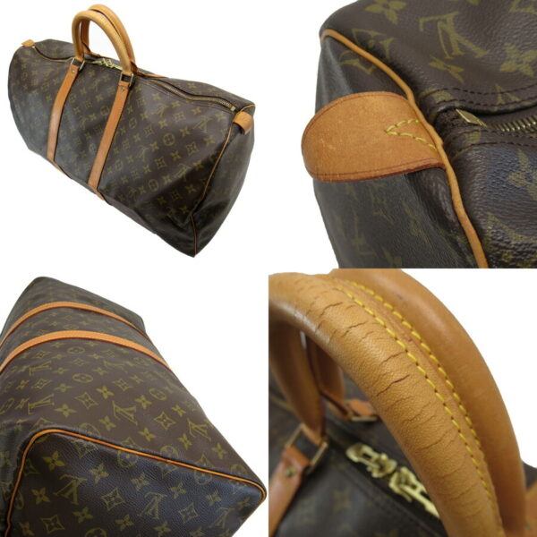 x3137a 1 Louis Vuitton Keepall 55 Monogram Canvas Bag Brown