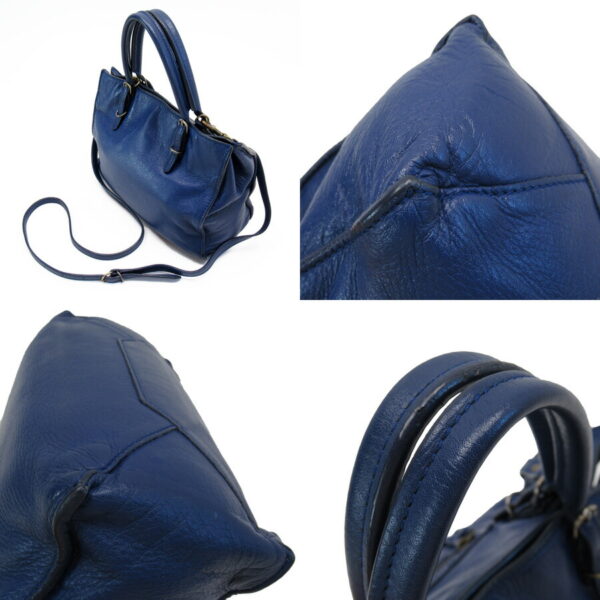 x3141a 1 Balenciaga Leather 2Way Bag Navy