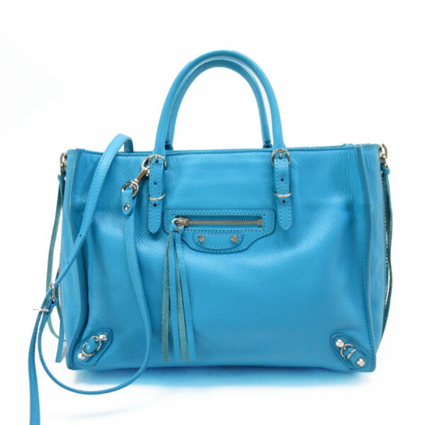 x3144a Balenciaga Leather 2Way Bag Blue