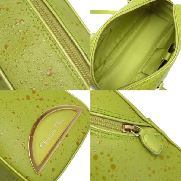 x3150a 2 Christian Dior Shoulder Bag Leather Green