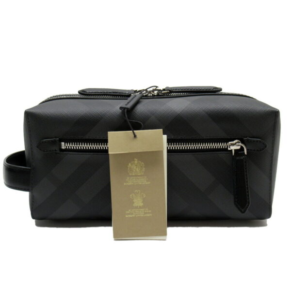 x3178d Burberry Check Leather Bag Black