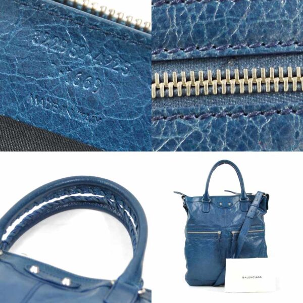 x3186e 2 Balenciaga Leather 2Way Bag Blue