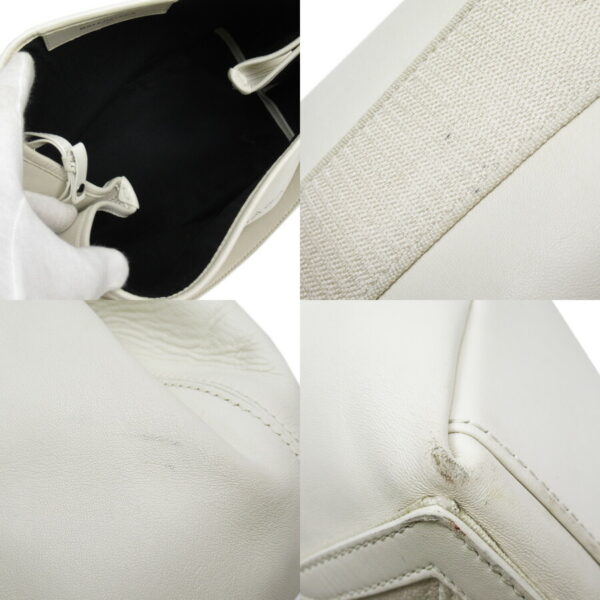 x3190 2 Balenciaga Leather Canvas Tote Bag Off White